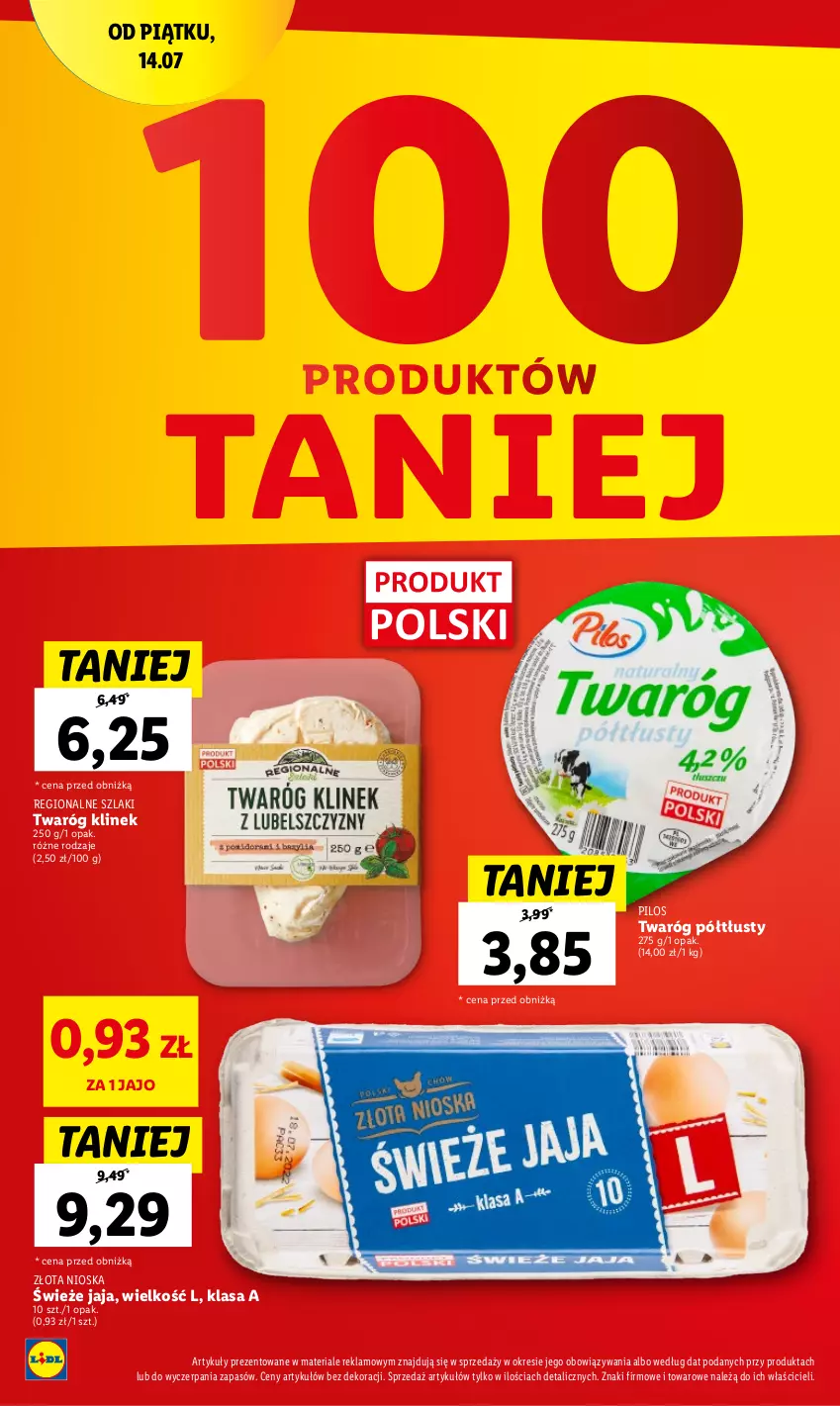 Gazetka promocyjna Lidl - GAZETKA - ważna 20.07 do 22.07.2023 - strona 30 - produkty: Jaja, Pilos, Twaróg, Twaróg półtłusty