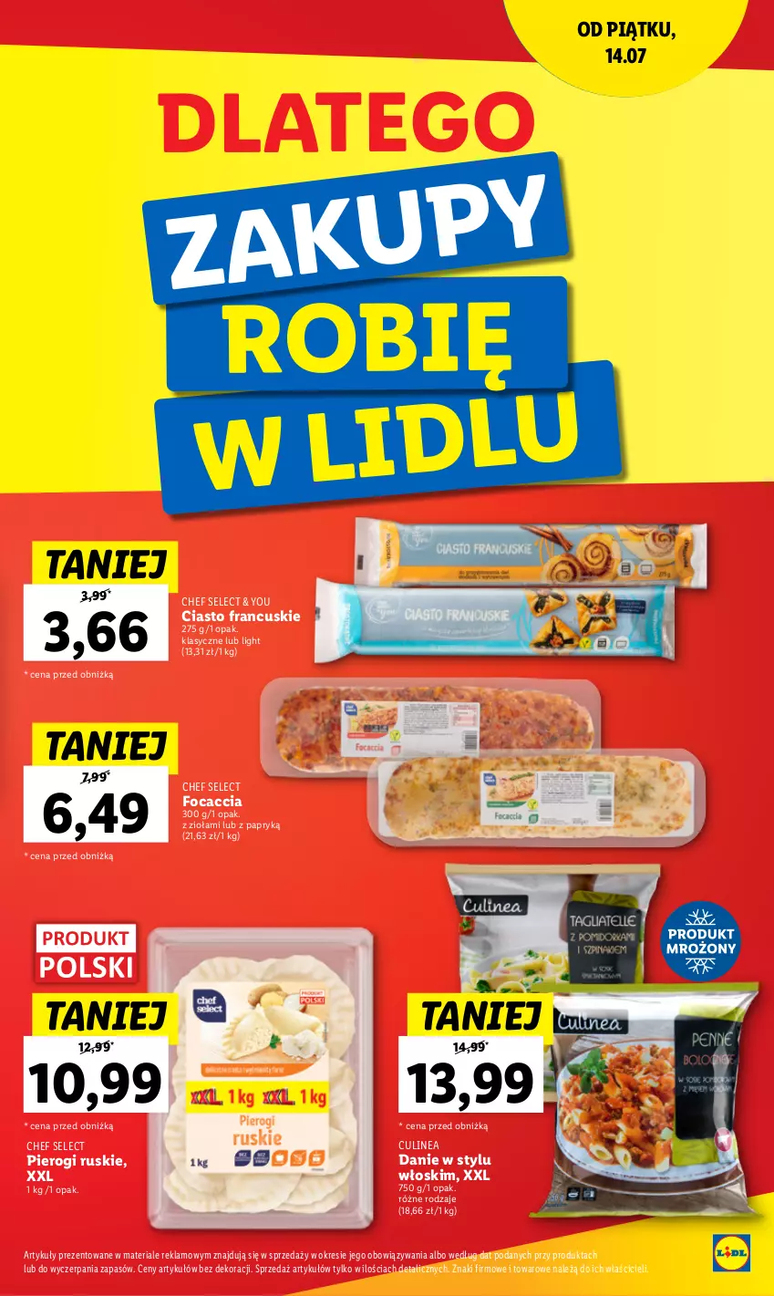 Gazetka promocyjna Lidl - GAZETKA - ważna 20.07 do 22.07.2023 - strona 41 - produkty: Ciasto francuskie, Focaccia, Pierogi