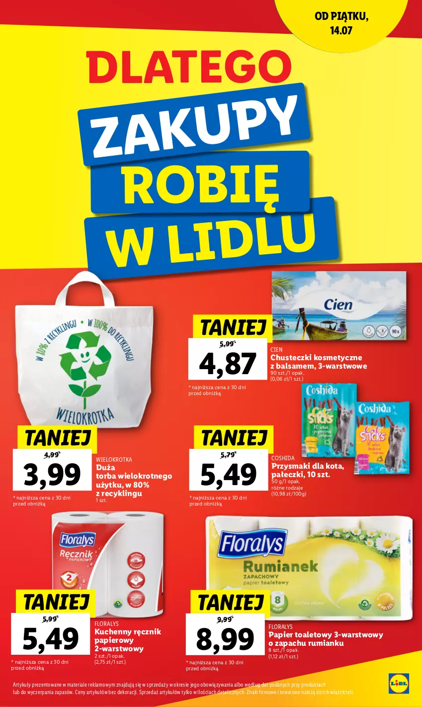 Gazetka promocyjna Lidl - GAZETKA - ważna 20.07 do 22.07.2023 - strona 45 - produkty: Chusteczki, Chusteczki kosmetyczne, Flora, Papier, Papier toaletowy, Przysmaki, Ręcznik, Rum, Torba