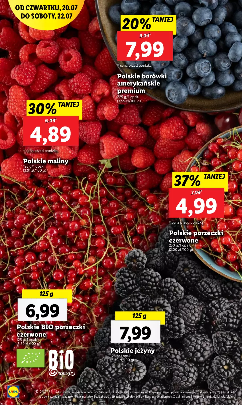 Gazetka promocyjna Lidl - GAZETKA - ważna 20.07 do 22.07.2023 - strona 52 - produkty: Jeżyny, Maliny, Por, Porzeczki czerwone