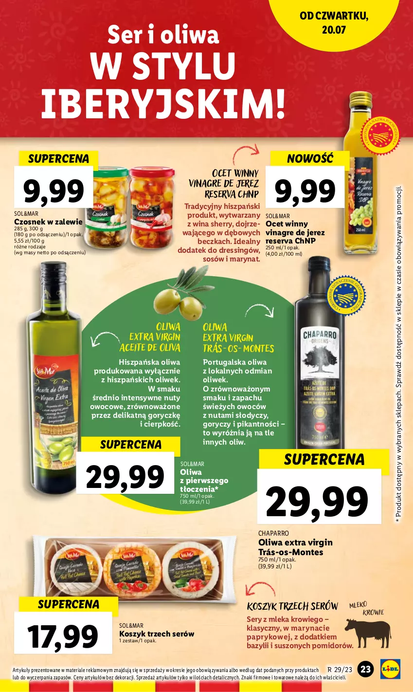 Gazetka promocyjna Lidl - GAZETKA - ważna 20.07 do 22.07.2023 - strona 63 - produkty: Bazyl, Czosnek, Dres, Gin, Kosz, Mleko, Monte, Nuty, Ocet, Por, Ser, Sos