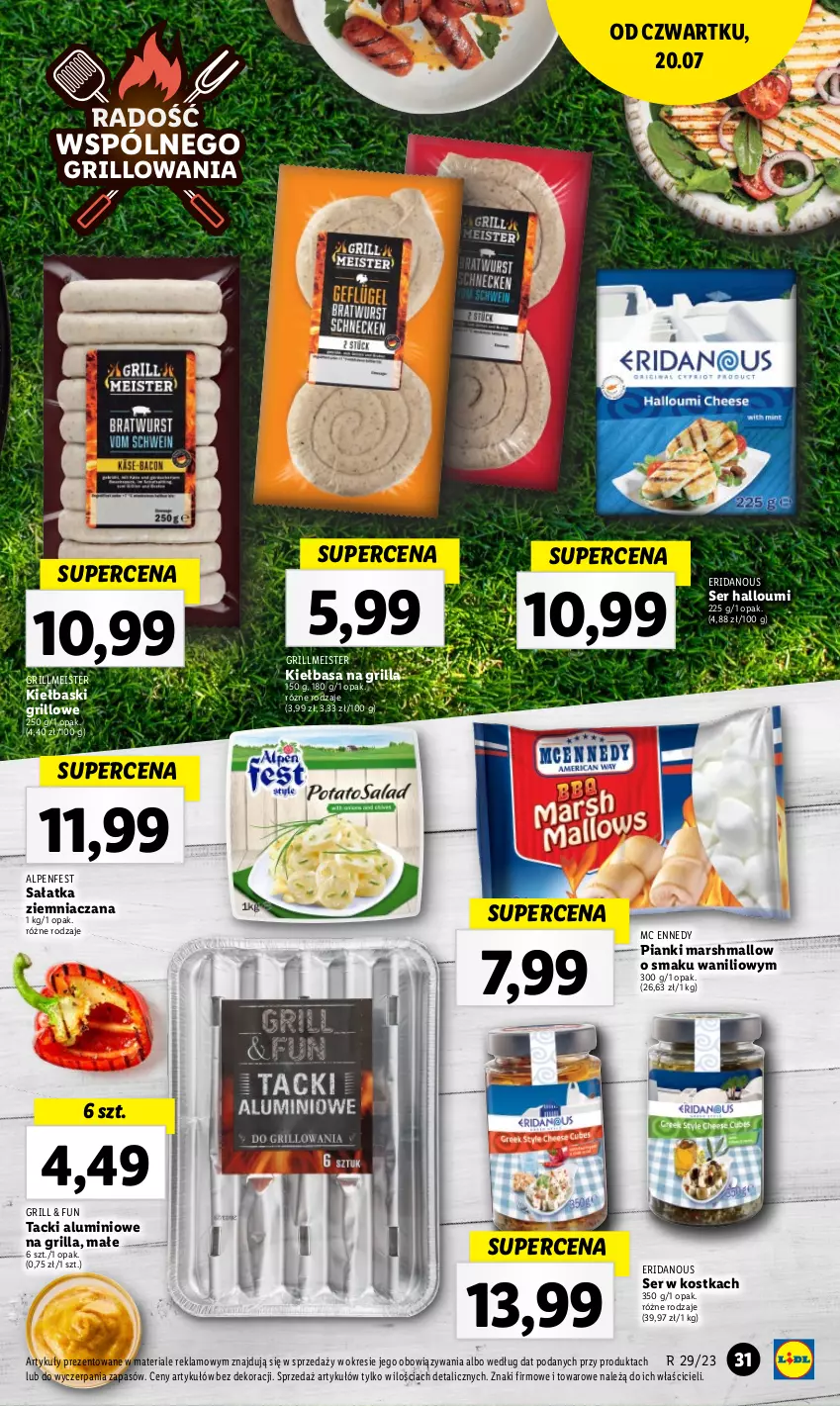 Gazetka promocyjna Lidl - GAZETKA - ważna 20.07 do 22.07.2023 - strona 71 - produkty: Grill, Kiełbasa, Mars, Sałat, Sałatka, Ser