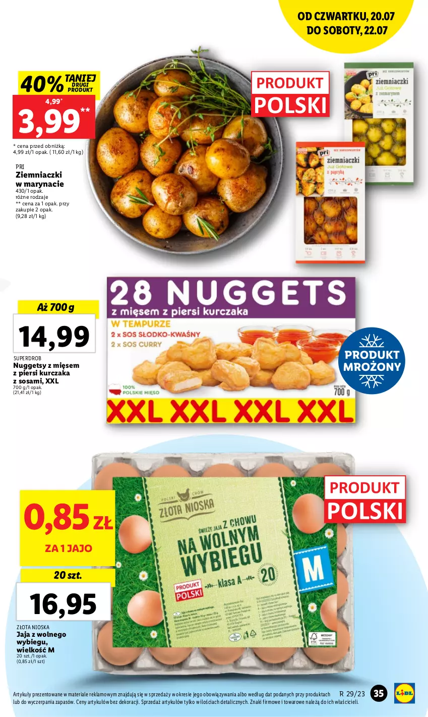 Gazetka promocyjna Lidl - GAZETKA - ważna 20.07 do 22.07.2023 - strona 75 - produkty: Jaja, Jaja z wolnego wybiegu, Kurczak, Sos