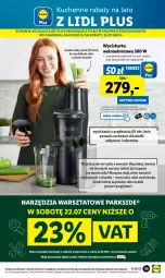 Gazetka promocyjna Lidl - GAZETKA - Gazetka - ważna od 22.07 do 22.07.2023 - strona 97 - produkty: Parkside, Marchewka, Warzywa, Sok, Wyciskarka wolnoobrotowa, Pojemnik, Wyciskarka, Szczoteczka