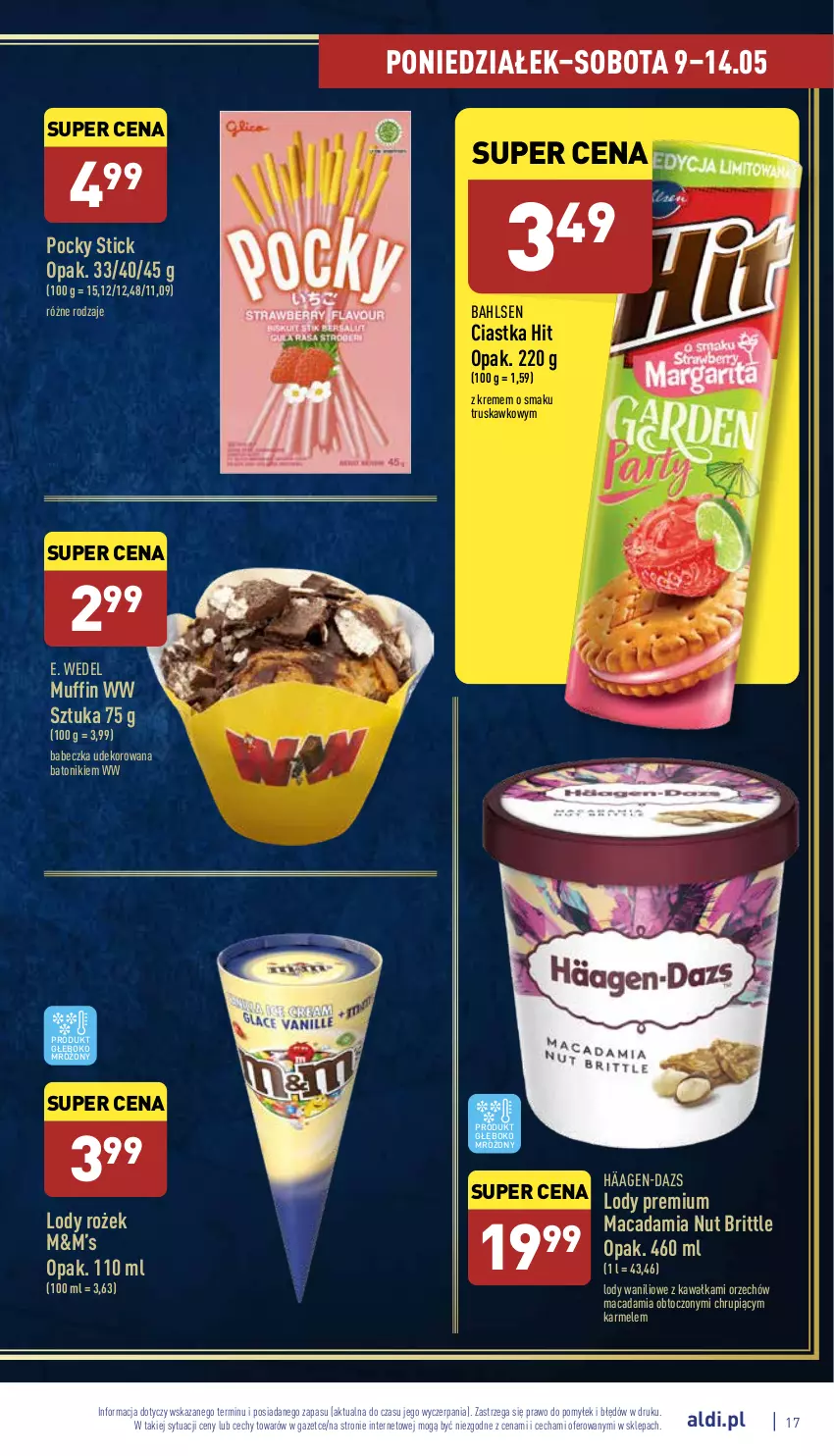 Gazetka promocyjna Aldi - Pełny katalog - ważna 09.05 do 14.05.2022 - strona 17 - produkty: Baton, Brit, Ciastka, E. Wedel, Kawa, Lody, Tonik