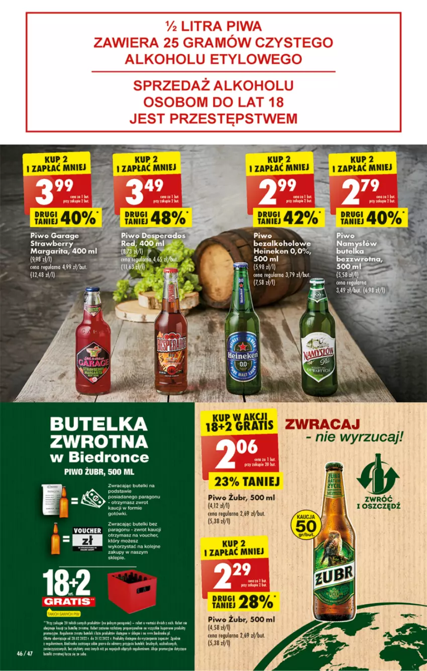 Gazetka promocyjna Biedronka - W tym tygodniu P - ważna 17.10 do 22.10.2022 - strona 46 - produkty: Desperados, Dron, Heineken, Piwo