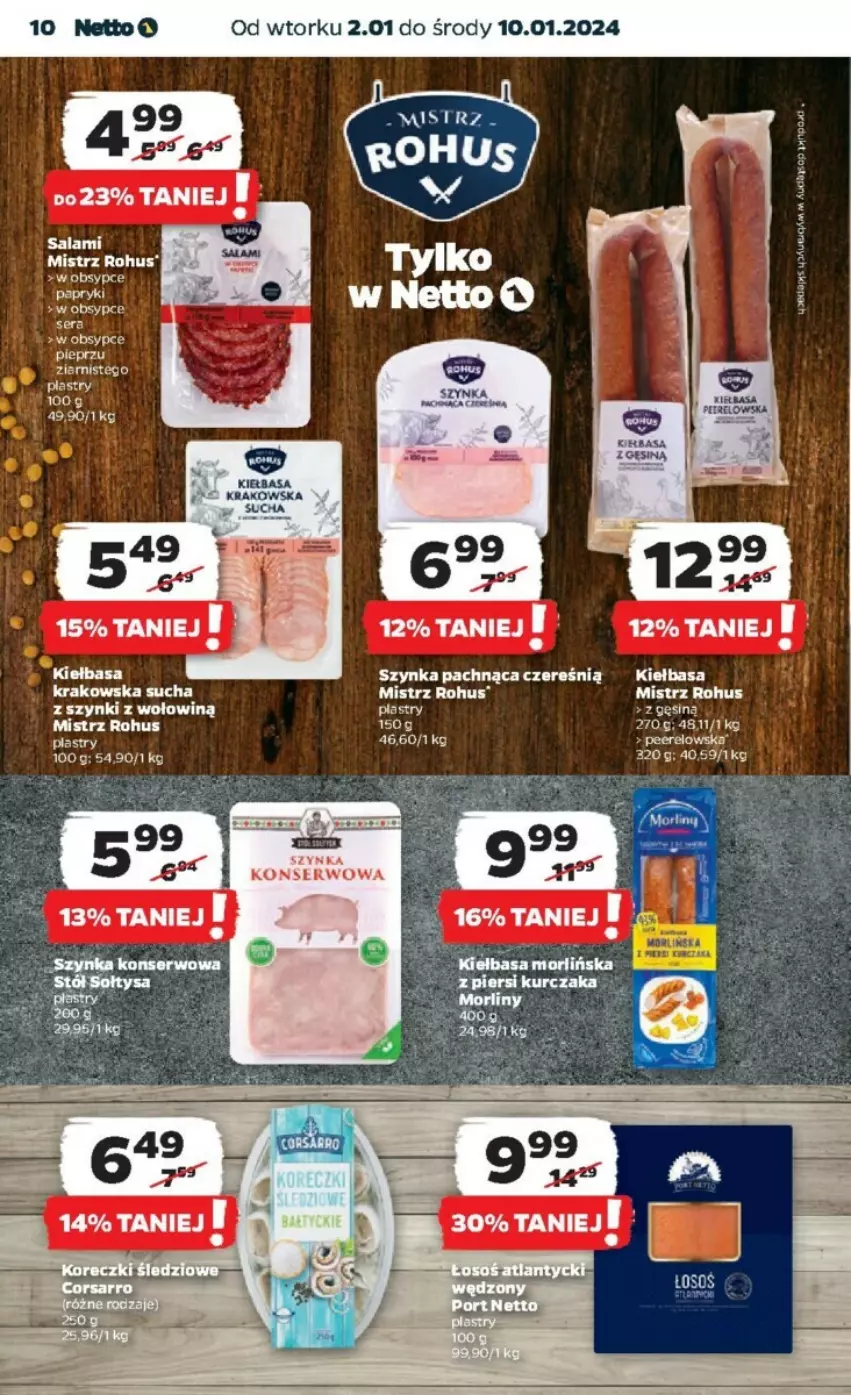 Gazetka promocyjna Netto - ważna 02.01 do 10.01.2024 - strona 2 - produkty: Kiełbasa, Kiełbasa krakowska, Salami, Ser, Szynka