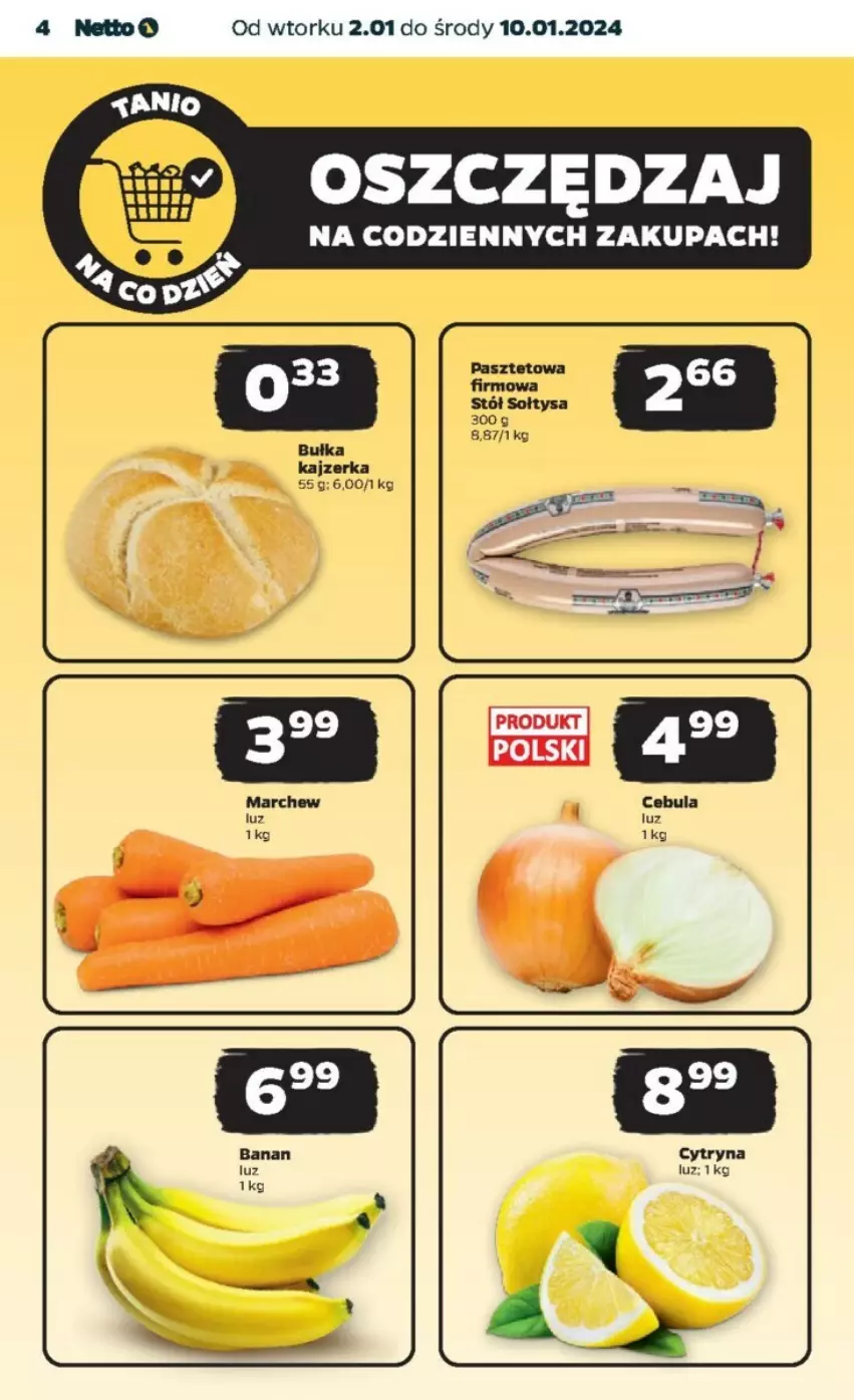 Gazetka promocyjna Netto - ważna 02.01 do 10.01.2024 - strona 21 - produkty: Bułka, Cebula, Kajzerka, Pasztet, Stół