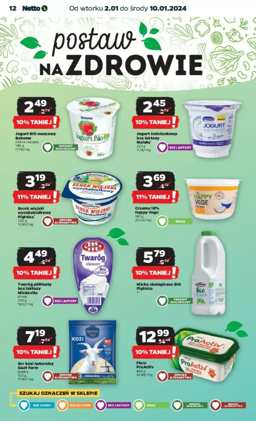 Gazetka promocyjna Netto - ważna 02.01 do 10.01.2024 - strona 4 - produkty: Fa, Jogurt, Ser, Ser kozi, Zdrowie