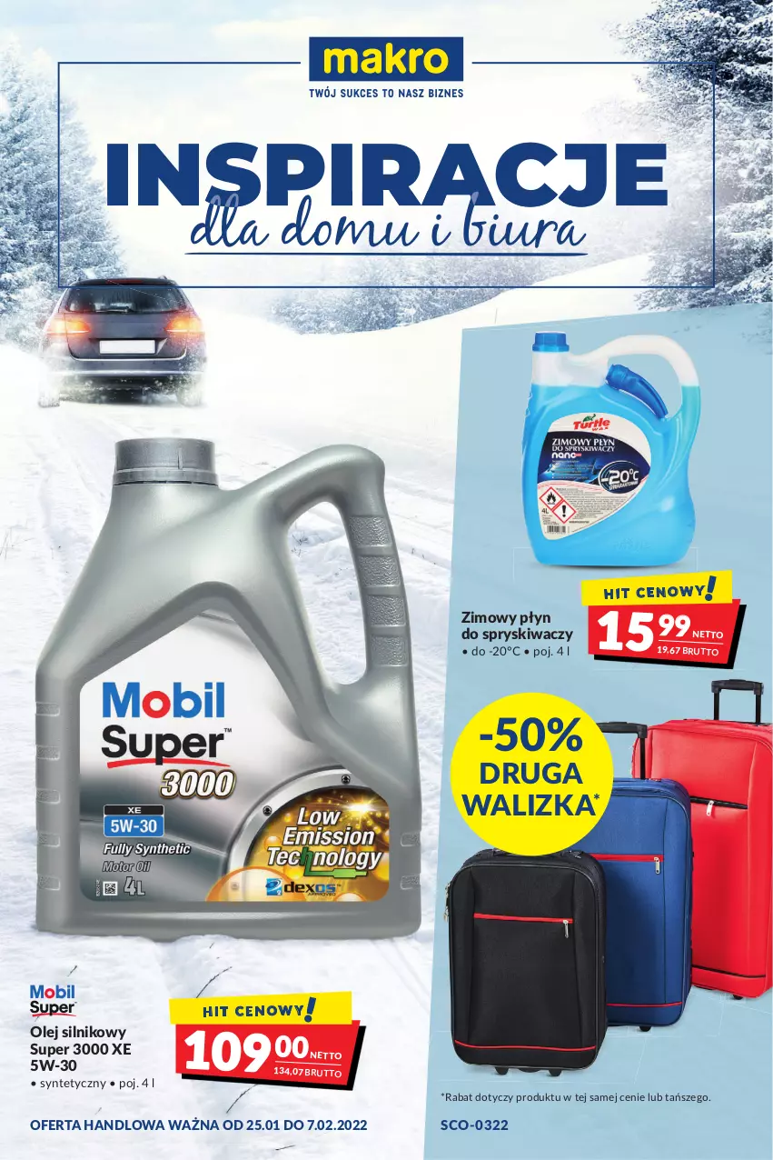 Gazetka promocyjna Makro - [Oferta promocyjna] Artykuły spożywcze i przemysłowe - ważna 24.01 do 07.02.2022 - strona 26 - produkty: Olej, Olej silnikowy, Płyn do spryskiwaczy, Walizka