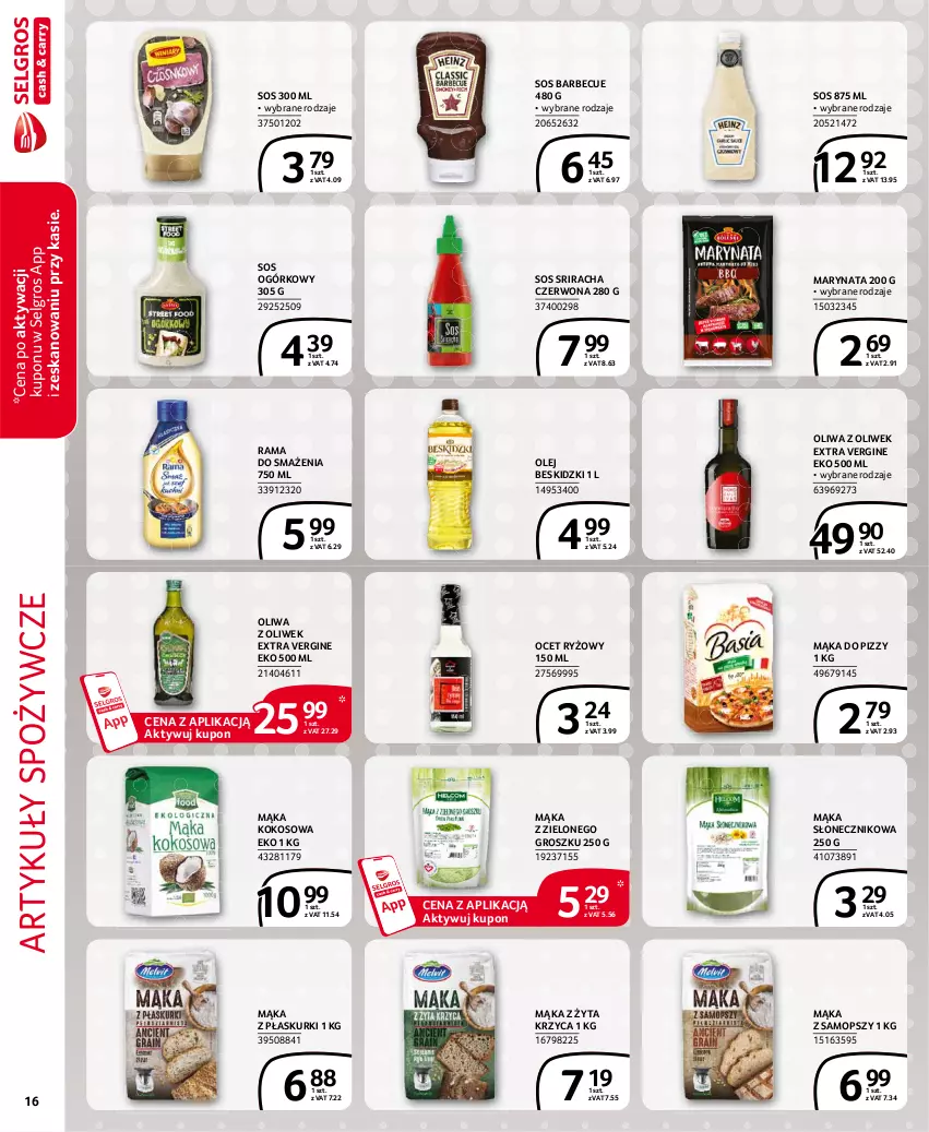 Gazetka promocyjna Selgros - Extra Oferta - ważna 01.06 do 30.06.2021 - strona 16 - produkty: Artykuły spożywcze, Beskidzki, Gin, Kokos, LG, Mąka, Mąka do pizzy, Mop, Ocet, Ocet ryżowy, Olej, Oliwa z oliwek, Rama, Ryż, Sos