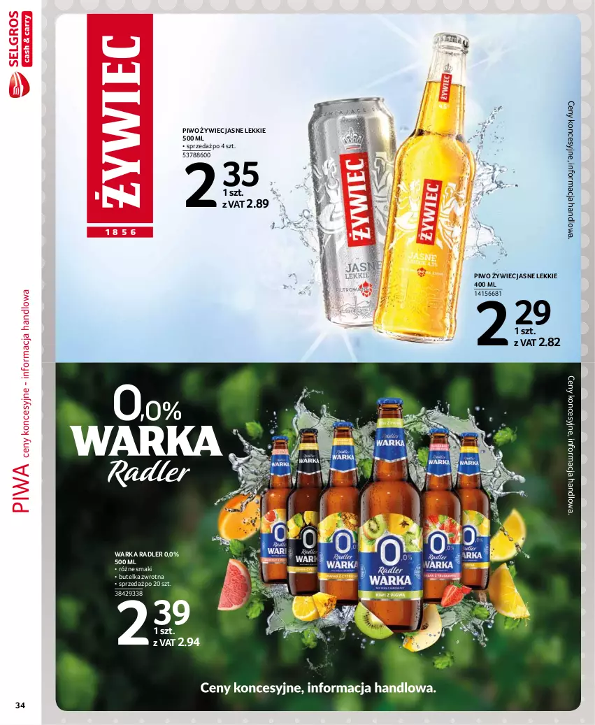 Gazetka promocyjna Selgros - Extra Oferta - ważna 01.06 do 30.06.2021 - strona 34 - produkty: Piwa, Piwo, Radler, Warka