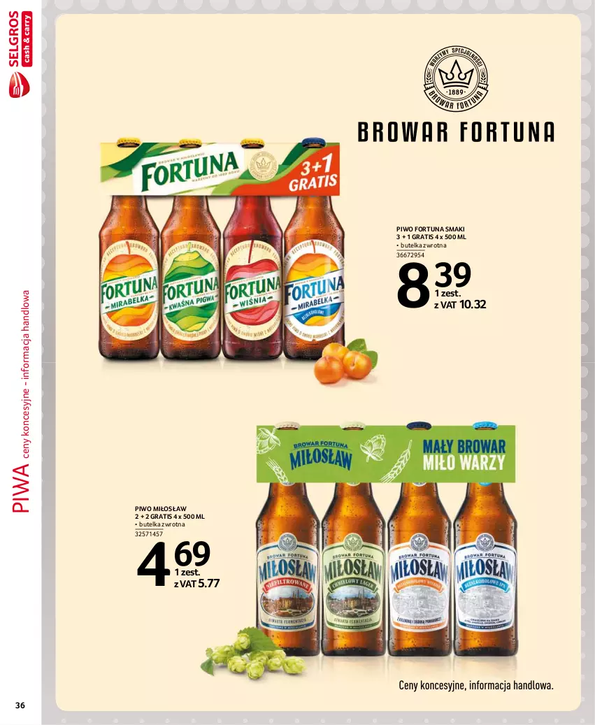 Gazetka promocyjna Selgros - Extra Oferta - ważna 01.06 do 30.06.2021 - strona 36 - produkty: Fortuna, Gra, Piwa, Piwo