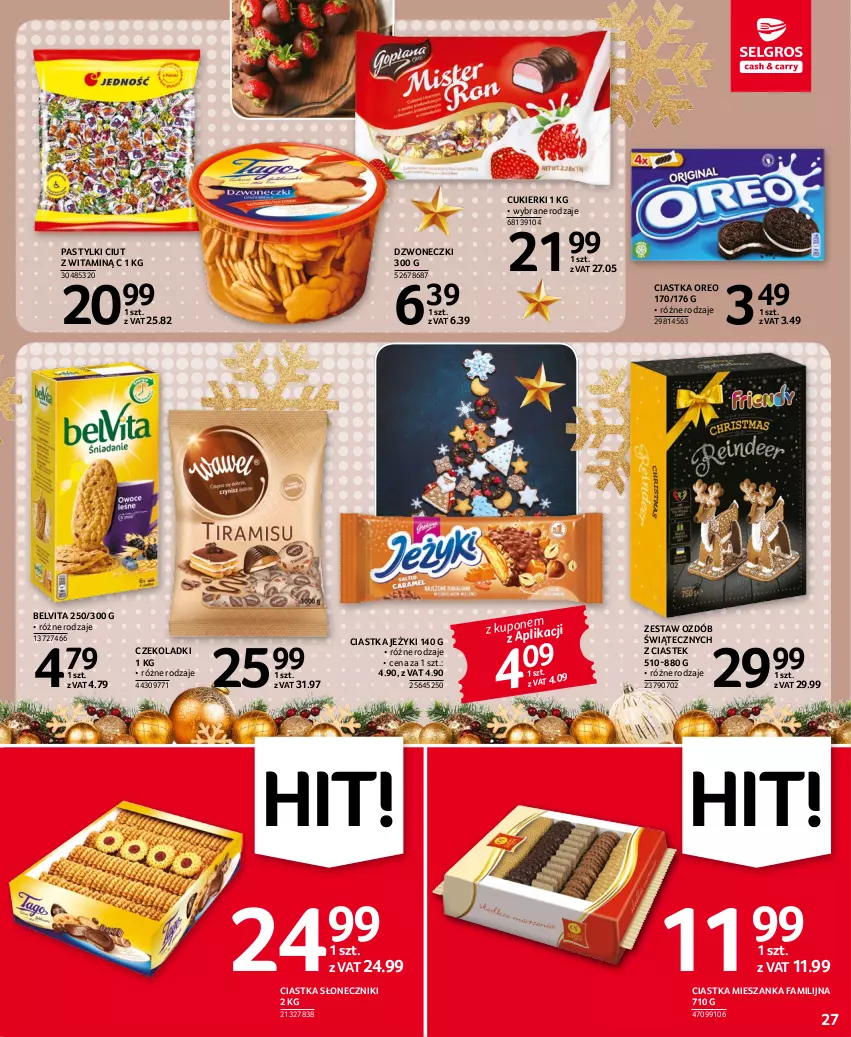 Gazetka promocyjna Selgros - Oferta spożywcza - ważna 15.12 do 26.12.2022 - strona 27 - produkty: BelVita, Ciastka, Cukier, Cukierki, Fa, Jeżyki, Oreo, Pastylki, Stek