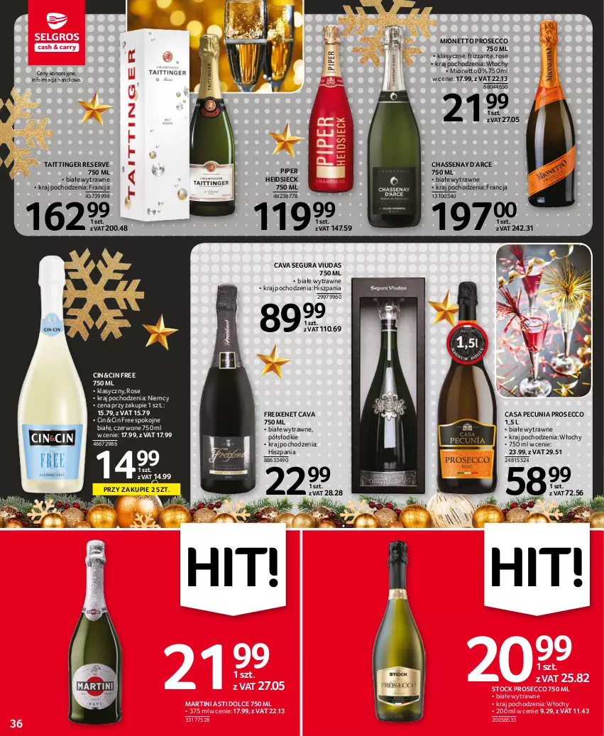 Gazetka promocyjna Selgros - Oferta spożywcza - ważna 15.12 do 26.12.2022 - strona 36 - produkty: Martini, Mionetto, Prosecco, Ser, Stock