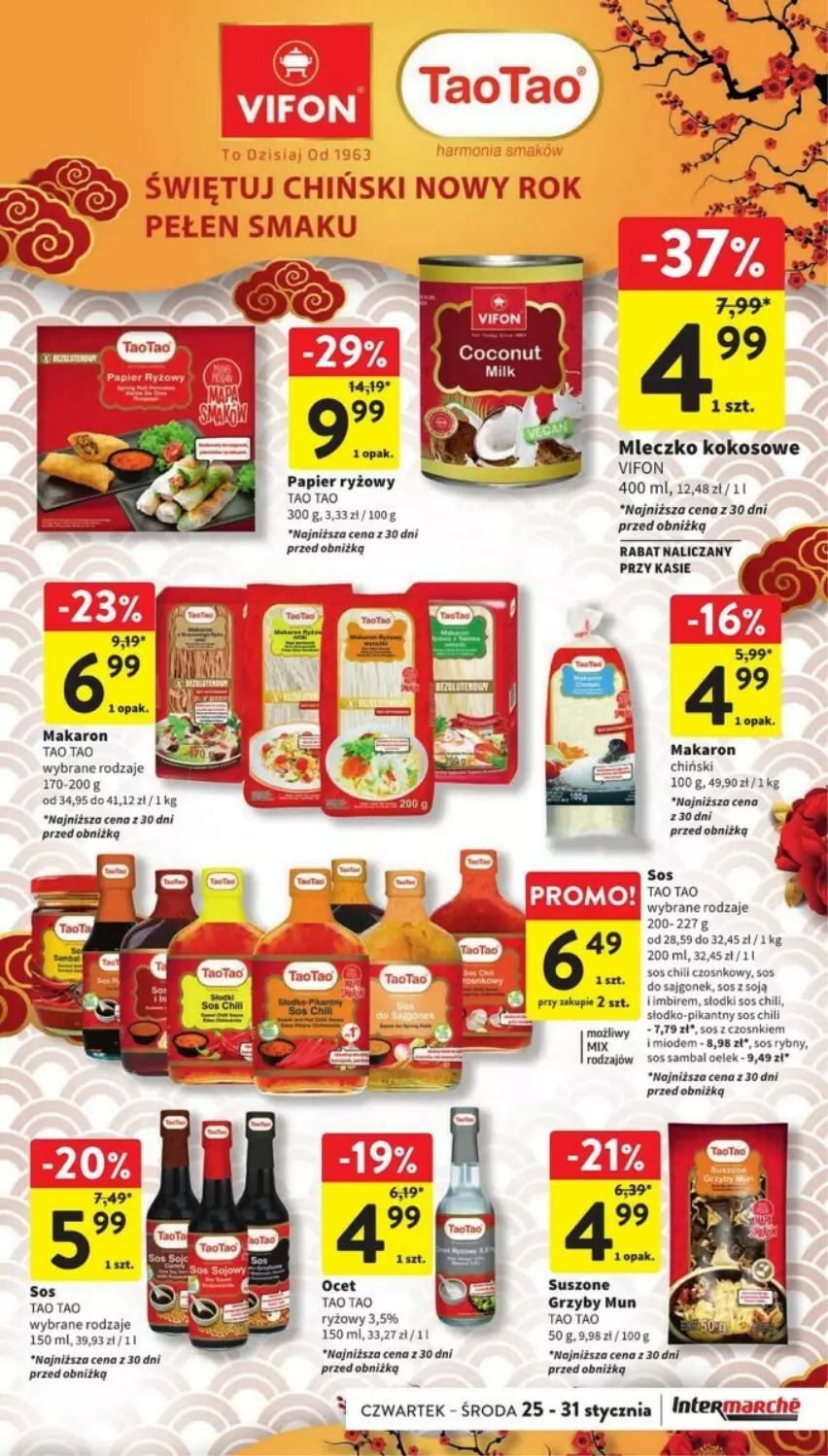 Gazetka promocyjna Intermarche - ważna 25.01 do 31.01.2024 - strona 22 - produkty: Grzyby, Grzyby mun, Imbir, Kokos, Makaron, Mleczko, Papier, Papier ryżowy, Ryż, Sos, Sos rybny