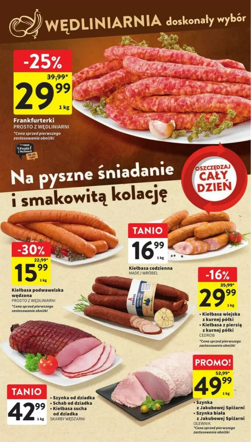 Gazetka promocyjna Intermarche - ważna 25.01 do 31.01.2024 - strona 8 - produkty: Frankfurterki, Kiełbasa, Kiełbasa podwawelska, Kiełbasa wiejska, Madej Wróbel, Olewnik, Szynka, Szynka biała, Wawel