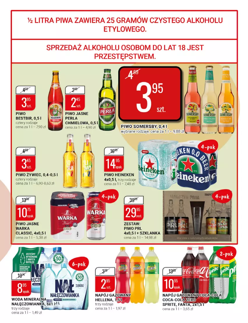 Gazetka promocyjna Bi1 - Soczyste okazje - ważna 10.08 do 16.08.2022 - strona 11 - produkty: Fa, Fanta, Heineken, Hellena, LG, Nałęczowianka, Napój, Napój gazowany, Perła, Piwo, Piwo jasne, Somersby, Sprite, Szklanka, Warka, Woda, Woda mineralna