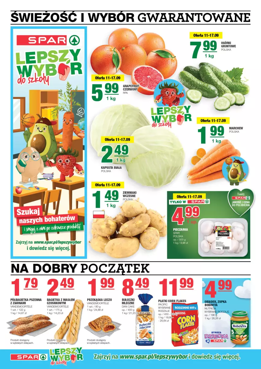 Gazetka promocyjna Spar - EuroSpar - ważna 08.09 do 18.09.2024 - strona 2 - produkty: Bagietka, Bagietka pszenna, Bułeczki, Cif, Corn flakes, Dan Cake, Gra, Grunt, Kosz, Miecz, Półbagietka, Top, Ziemniaki