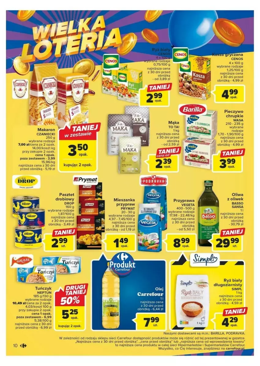 Gazetka promocyjna Carrefour - ważna 24.10 do 04.11.2023 - strona 2 - produkty: Barilla, Chrupki, Kosz, Mąka, Pasztet, Podravka, Prymat