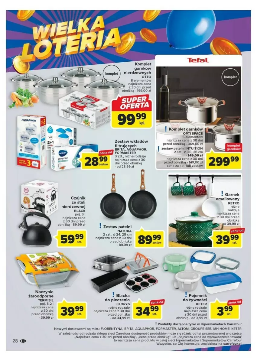 Gazetka promocyjna Carrefour - ważna 24.10 do 04.11.2023 - strona 21 - produkty: Aquaphor, Brit, Brita, Czajnik, Fa, Garnek, Lack, Piec, Pojemnik, Por, Tefal