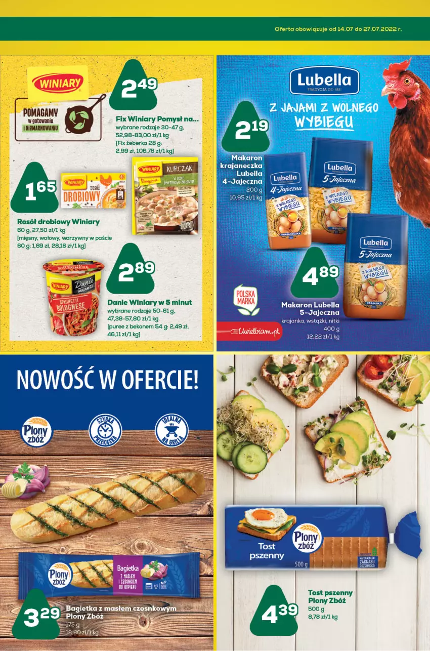 Gazetka promocyjna ABC - Gazetka - ważna 14.07 do 27.07.2022 - strona 7 - produkty: Beko, Bell, Bella, Fa, Lubella, Makaron, Pur, Rosół, Rosół drobiowy, Winiary