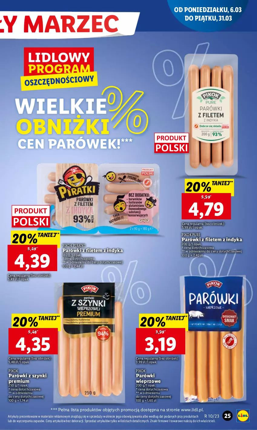 Gazetka promocyjna Lidl - GAZETKA - ważna 06.03 do 08.03.2023 - strona 29 - produkty: Parówki, Parówki z szynki, PIKOK, Pur