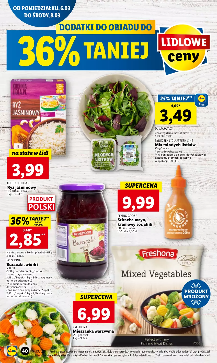 Gazetka promocyjna Lidl - GAZETKA - ważna 06.03 do 08.03.2023 - strona 44 - produkty: Buraczki, Kuchnia, Mieszanka warzyw, Ryż, Sos