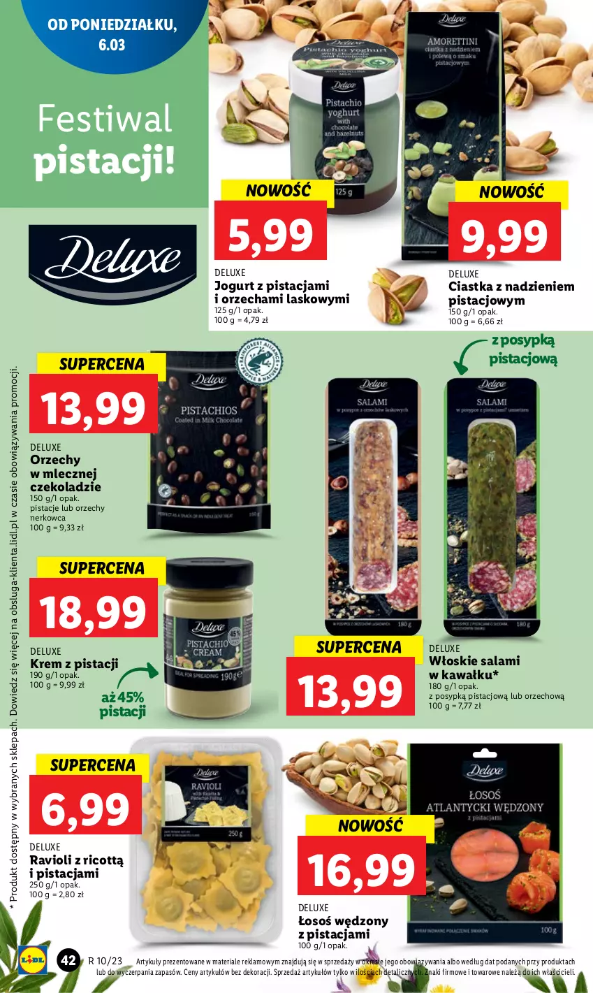 Gazetka promocyjna Lidl - GAZETKA - ważna 06.03 do 08.03.2023 - strona 46 - produkty: Ciastka, Jogurt, Kawa, Pistacje, Salami