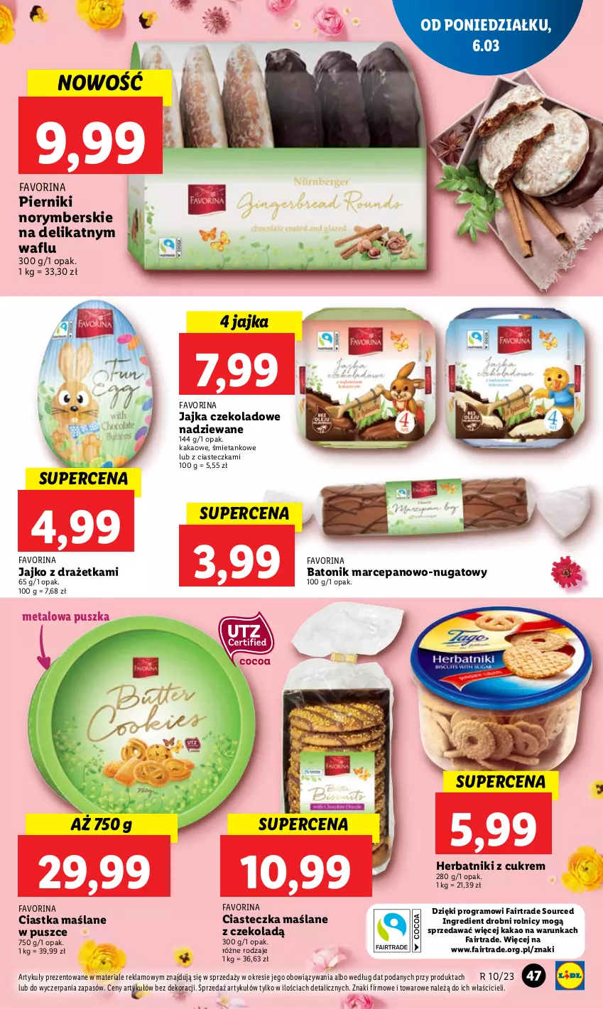 Gazetka promocyjna Lidl - GAZETKA - ważna 06.03 do 08.03.2023 - strona 51 - produkty: Baton, Ciastka, Fa, Gra, Herbatniki, Kakao, Piernik, Tonik