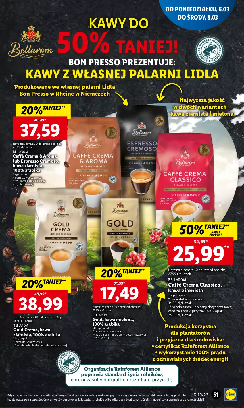 Gazetka promocyjna Lidl - GAZETKA - ważna 06.03 do 08.03.2023 - strona 55 - produkty: Bell, Bella, Kawa, Kawa mielona, Kawa ziarnista, Rolnik