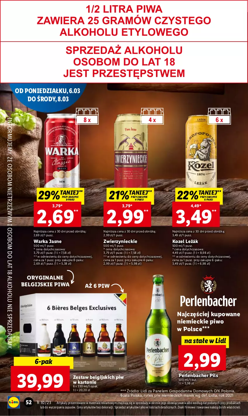 Gazetka promocyjna Lidl - GAZETKA - ważna 06.03 do 08.03.2023 - strona 56 - produkty: Gin, Kozel, LG, NBA, Piwa, Piwo, Warka