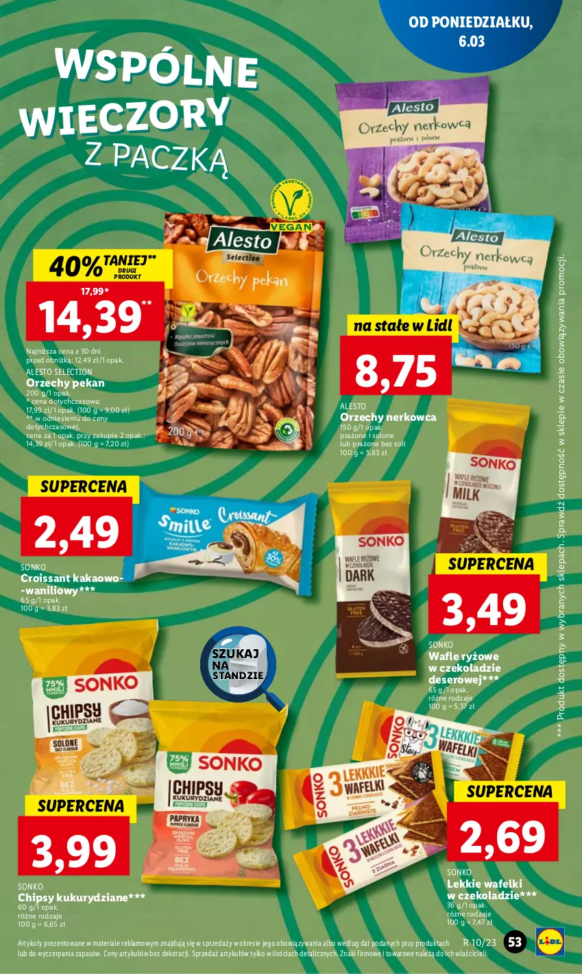 Gazetka promocyjna Lidl - GAZETKA - ważna 06.03 do 08.03.2023 - strona 59 - produkty: Chipsy, Croissant, Deser, Kakao, Ryż, Ser, Sonko