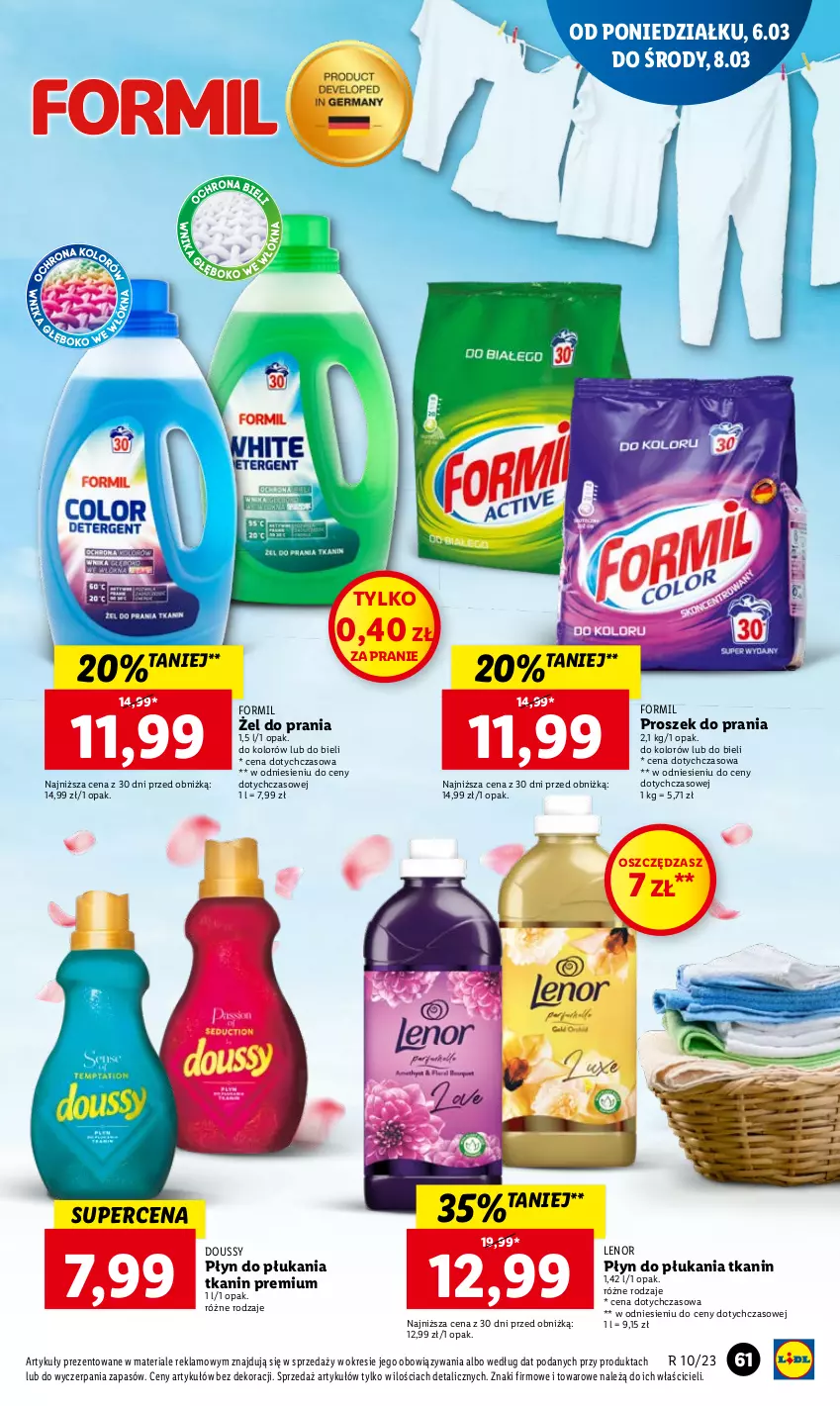 Gazetka promocyjna Lidl - GAZETKA - ważna 06.03 do 08.03.2023 - strona 67 - produkty: Lenor, Płyn do płukania, Proszek do prania