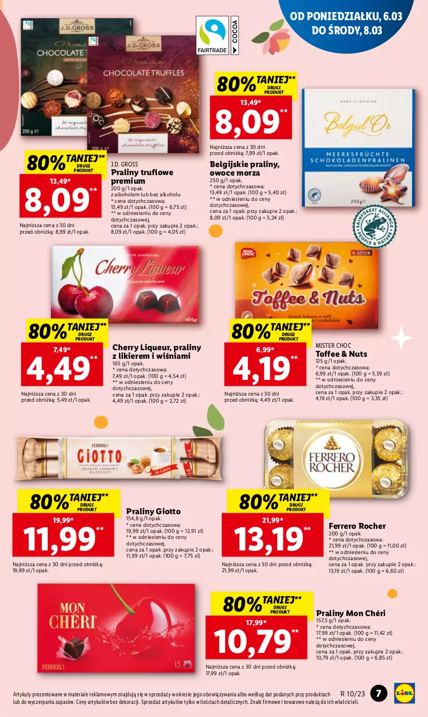 Gazetka promocyjna Lidl - GAZETKA - ważna 06.03 do 08.03.2023 - strona 7 - produkty: Alkohole, Ferrero, Ferrero Rocher, LG, Likier, Mon Chéri, Owoce, Owoce morza, Praliny