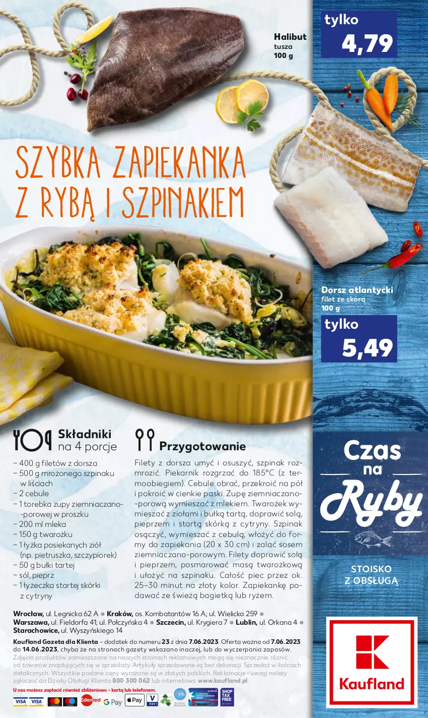 Gazetka promocyjna Kaufland - Kaufland - ważna 07.06 do 14.06.2023 - strona 2 - produkty: Cytryny, Dorsz, Fa, Halibut, Orka, Piec, Piekarnik, Pieprz, Pietruszka, Por, Ryż, Sól, Sos, Szpinak, Torebka, Tusz, Wagi, Zapiekanka