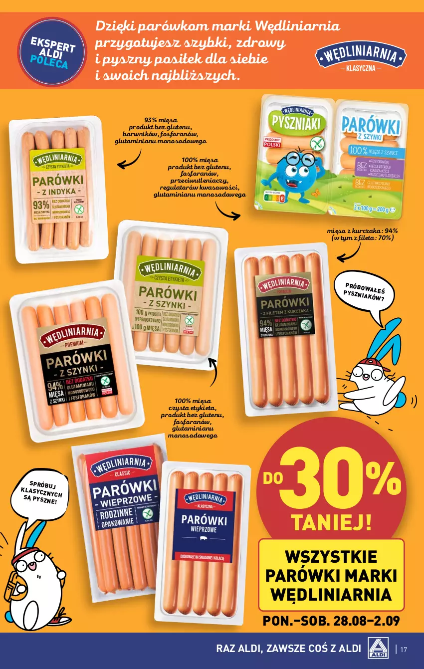 Gazetka promocyjna Aldi - Pełna oferta - ważna 28.08 do 02.09.2023 - strona 17 - produkty: JBL, Kurczak, Mięso, Parówki