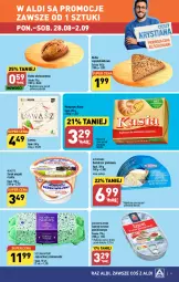 Gazetka promocyjna Aldi - Pełna oferta - Gazetka - ważna od 02.09 do 02.09.2023 - strona 9 - produkty: Serek wiejski, Sos, Sok, Ser, Jaja, Ricotta, Golden Seafood, Serek, Bułka wieloziarnista, Margaryna, Szprot, Kotlin, Ser pleśniowy, Kasia, Bułka, Almette