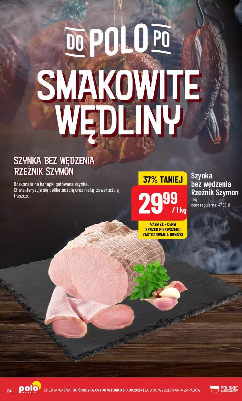 Gazetka promocyjna PoloMarket - Gazetka pomocyjna - ważna 04.09 do 10.09.2024 - strona 24 - produkty: Szynka, Woda