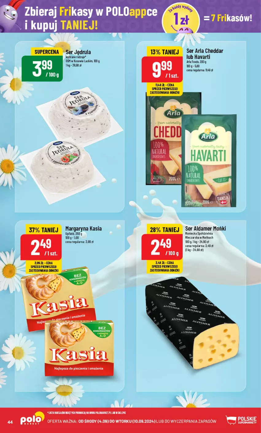 Gazetka promocyjna PoloMarket - Gazetka pomocyjna - ważna 04.09 do 10.09.2024 - strona 44 - produkty: Cheddar, Havarti, Kasia, Margaryna, Piec, Ser