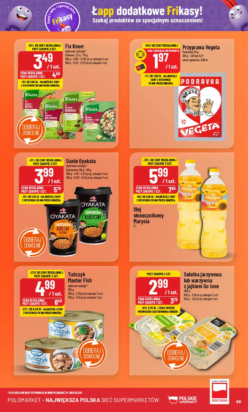 Gazetka promocyjna PoloMarket - Gazetka pomocyjna - ważna 04.09 do 10.09.2024 - strona 49 - produkty: Knorr, Kurczak, Laur, Olej, Olej słonecznikowy, Podravka, Sałat, Sałatka, Tuńczyk, Vegeta