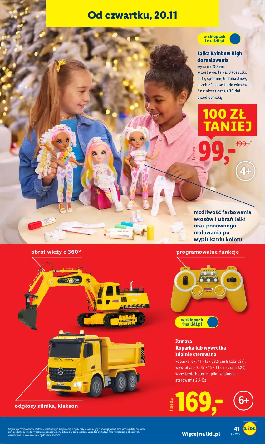 Gazetka promocyjna Lidl - GAZETKA - ważna 17.11 do 22.11.2025 - strona 45 - produkty: Buty, Fa, Gra, Kosz, Lalka, Opaska, Opaska do włosów, Parka, Spodnie, Wywrotka