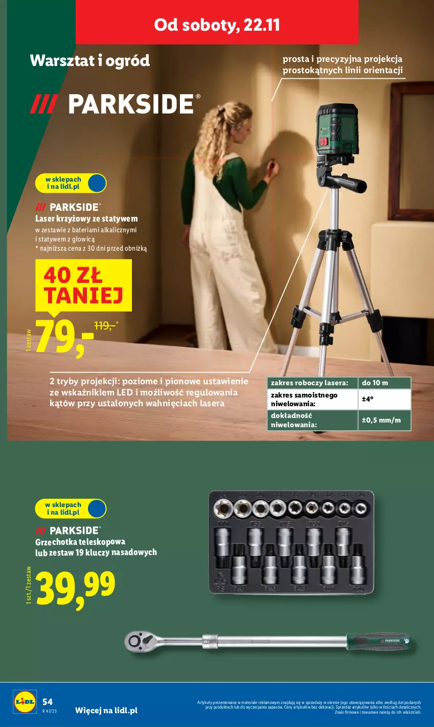 Gazetka promocyjna Lidl - GAZETKA - ważna 17.11 do 22.11.2025 - strona 60 - produkty: Bateria, Laser krzyżowy, Ogród, Ser, Teleskop