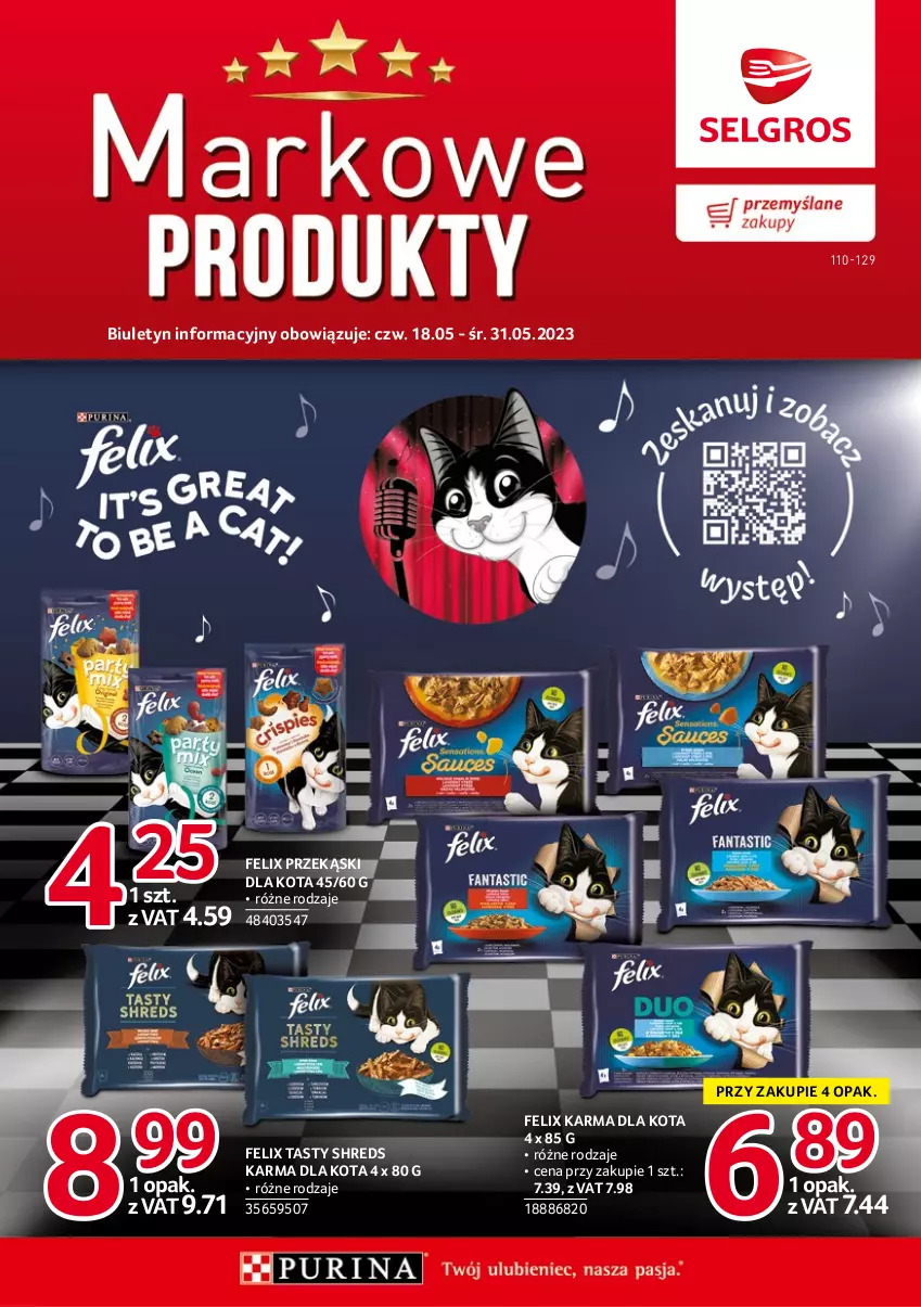 Gazetka promocyjna Selgros - Katalog Markowe Produkty - ważna 18.05 do 01.06.2023 - strona 1 - produkty: Felix, Przekąski dla kota