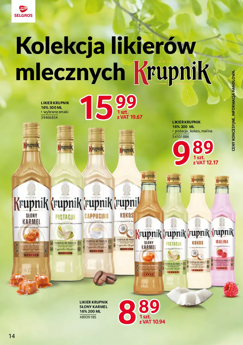 Gazetka promocyjna Selgros - Katalog Markowe Produkty - ważna 18.05 do 01.06.2023 - strona 14 - produkty: Kokos, Krupnik, Likier