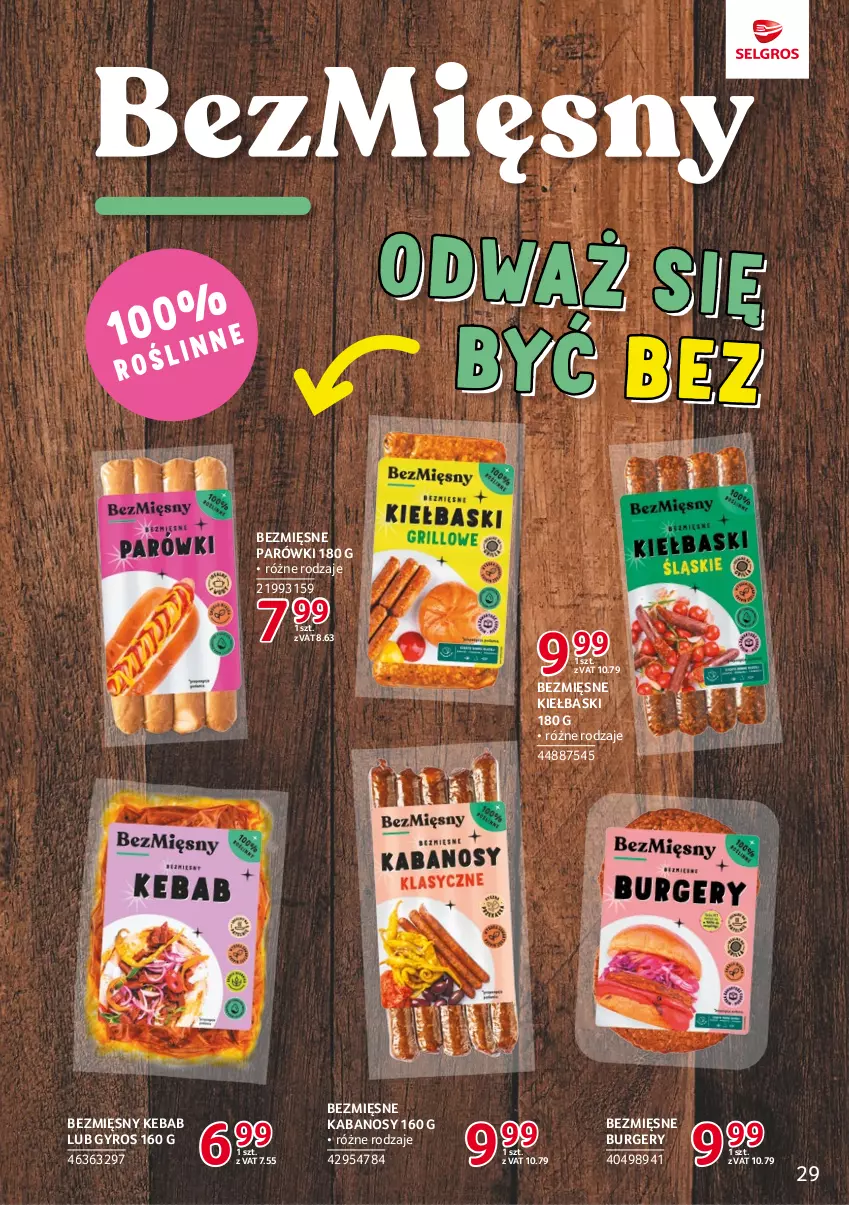 Gazetka promocyjna Selgros - Katalog Markowe Produkty - ważna 18.05 do 01.06.2023 - strona 29 - produkty: Burger, Gyros, Kabanos, Kebab, Parówki