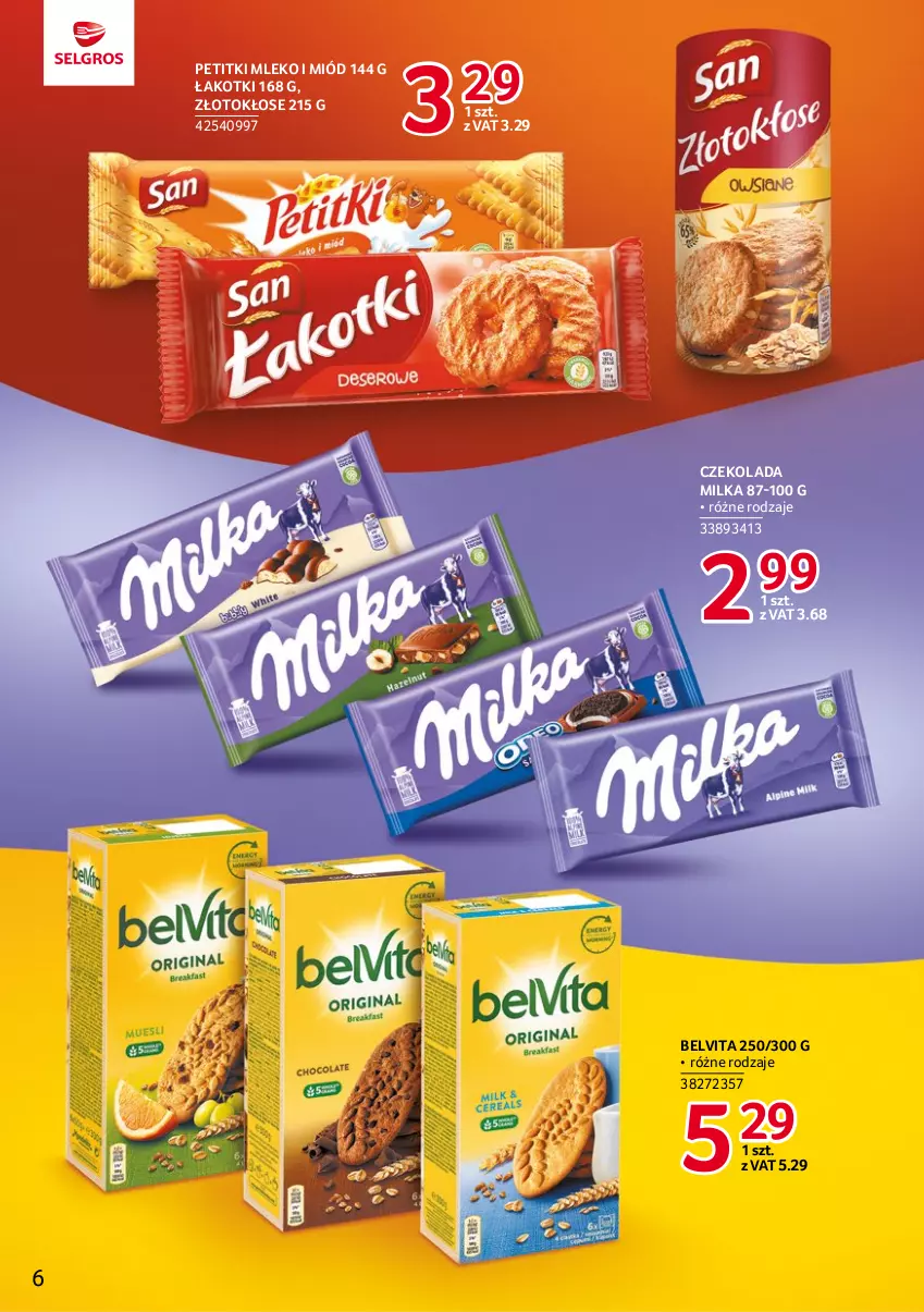 Gazetka promocyjna Selgros - Katalog Markowe Produkty - ważna 18.05 do 01.06.2023 - strona 6 - produkty: BelVita, Czekolada, Milka, Miód, Mleko