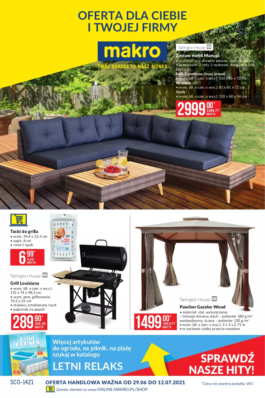 Gazetka promocyjna Makro - [Oferta promocyjna] Artykuły przemysłowe - ważna 29.06 do 12.07.2021 - strona 1 - produkty: Fa, Grill, Narożnik, Pojemnik, Por, Siatka, Sofa, Sofa 2-osobowa, Stolik