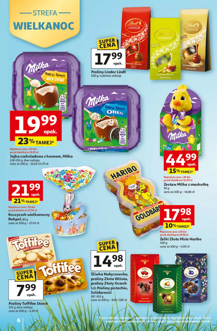 Gazetka promocyjna Auchan - Gazetka 30 Lat Hipermarket Auchan - ważna 12.03 do 18.03.2026 - strona 6 - produkty: Haribo, Kosz, Lindor, Lindt, Milka, Praliny, Ser, Toffifee