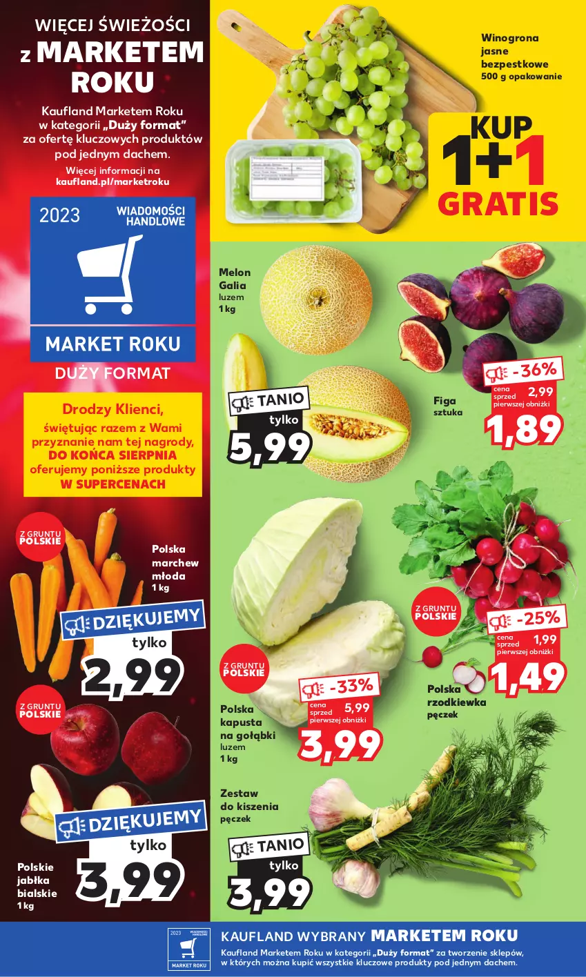 Gazetka promocyjna Kaufland - Mocny Start - ważna 21.08 do 23.08.2023 - strona 8 - produkty: Gra, Grunt, Jabłka, Melon, Rzodkiewka, Wino, Winogrona